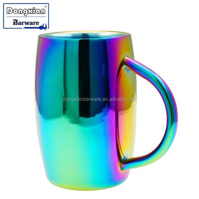 China Durable Stainless Steel Classic Traditional Construction Suits Any Decor, Beer Mug Rainbow Color for sale