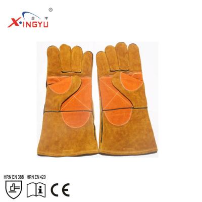 China Cow Split Leather 2017 Cowhide Leather Glove Cowhide Split Welder Glove Leather Welding Working Gloves for sale