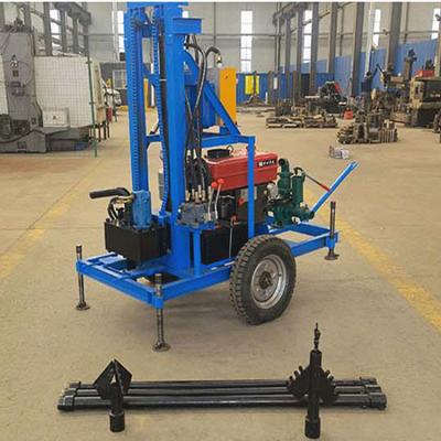 China High Efficiency 200m Underground Water Rotary Drill Rig Mud Pump Drill Rig Machine with Air Compressor for sale