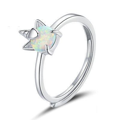 China FASHIONABLE unicorn opal ring fantasy ring s925 sterling silver hot selling jewelry in Europe and America, adjustable opening for sale