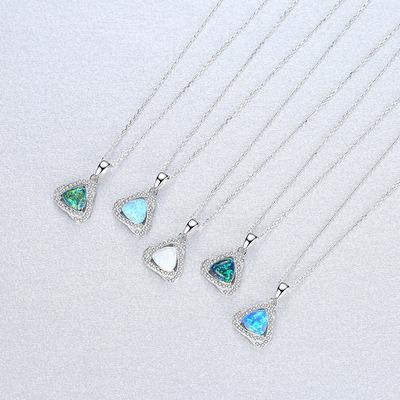 China 2022 Fashion Couples Gifts s925 Necklace Sterling Silver Pendant Wedding Diamond Opal Necklace TRENDY for sale