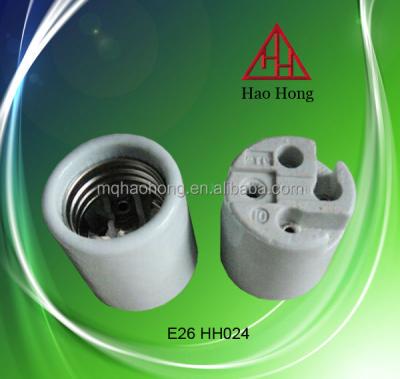 China HAOHONG E26 HH024 e26 ceramic screw lamp holder / e26 socket / electric lamp holder for sale