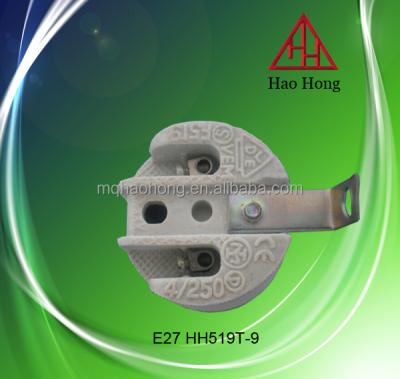 China High Quality Ceramic Screw Lamp Bracket / E27 Socket With Bracket for sale