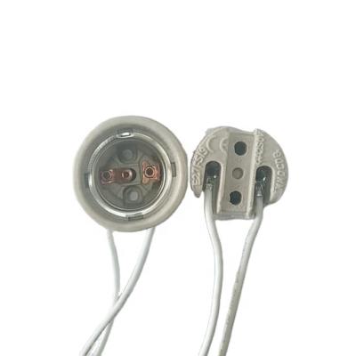 China Ceramic screw lamp holder E27F519 with wire for sale