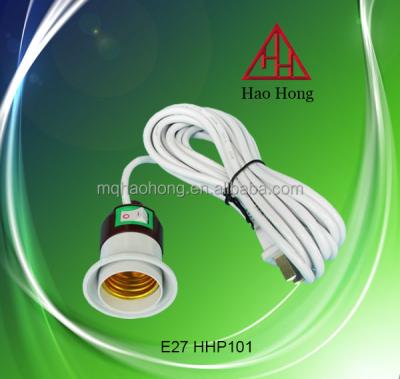 China E27 Screw Lamp Holder With Switch With Wire Emergency Lamp Holder for sale