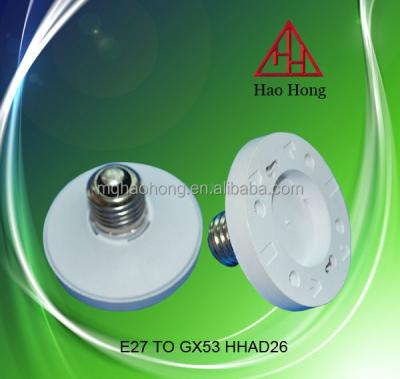 China White E27 screw to GX53 lamp base adapter for sale