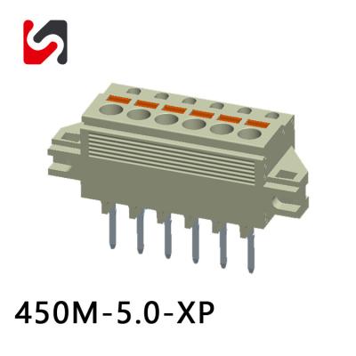 China SHANYE BRAND SHSY450M-5.0 5.0mm pitch phoenix spring loaded terminal connector hot sale for sale