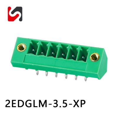 China 2EDGLM-3.5 300V 8A motor terminal block 45 degree wire connect phoenix terminal block for sale