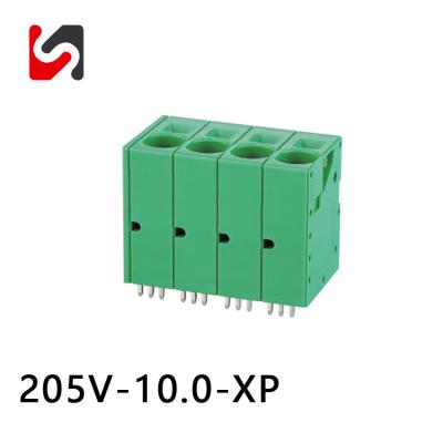 China SHANYE BRAND 205V-10.0 10.0mm pitch phoenix spring type terminal strip pcb connector block for pcb wire connect for sale