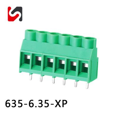 China 6.35mm Pitch 300V 30A Screw Terminal Block Connector Pluggable Screw Terminal Block for sale