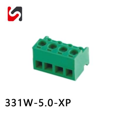 China Bloques terminales europeos enchufables de 300V 15A Bloque terminal de tornillo de 5,0 mm de altura en venta