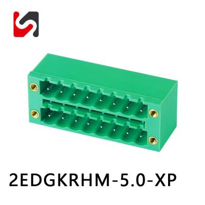 China 2EDGKRHM-5.0 300V pcb mount screw power terminal block with flang for sale