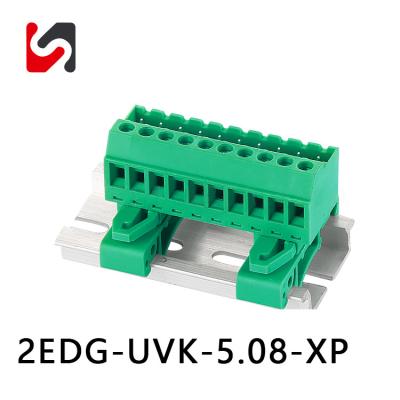 China 300V 5.08mm Phoenix Pluggable Din Rail Terminal Blocks for sale