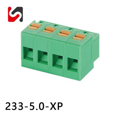 China Phoenix 5 Amp PCB Terminal Connector Terminal Block Spring Loaded  5.0mm Pitch for sale