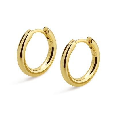 China Hiphop KRKC Hip Hop Jewelry Mens Earring 14k Gold White Gold Plated 925 Sterling Silver Hoop Earrings for sale