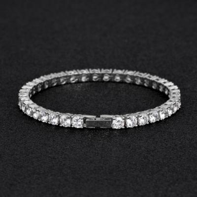 China CLASSIC Silver 9inch 5mm Chain 9inch 5mm Tennis Diamond KRKC Cubic Zirconia Fork Set Bracelet 14k Gold Plated Tennis Jewelry for sale