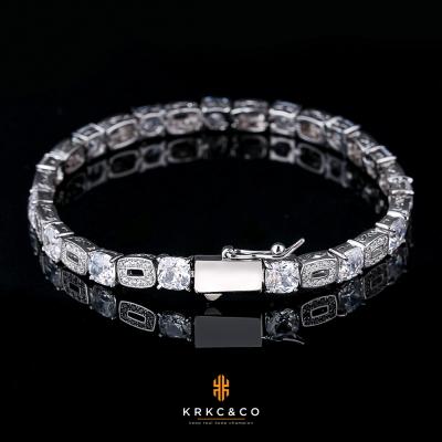 China Wholesale KRKC Fashion Jewelry Men Women Fashion Party Hip Hop Tennis Chain Vintage Classic Diamond Bling 5.5mm CZ Tennis Bracelet for sale