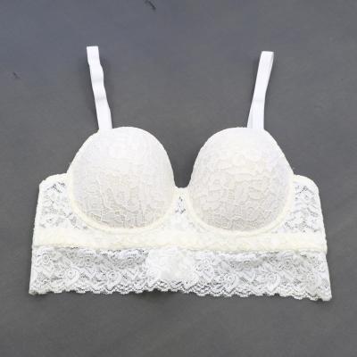 China Binfen Breathable Solid Color White Lace Hollow Out Thin Cup Female Underwear Bra for sale