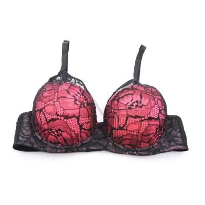 China New Design Customized Thin Cup Breathable Push Up Black Lace Women Underwear Bra for sale