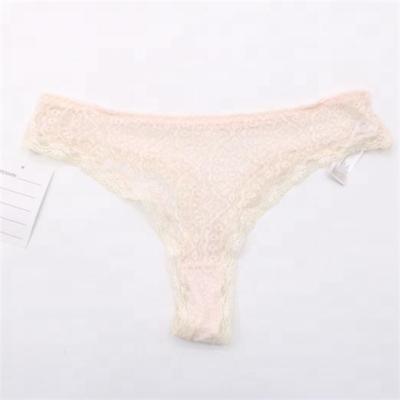 China High Quality Antibacterial Hollow Out Pink Lace Thongs Seamless Panties for sale