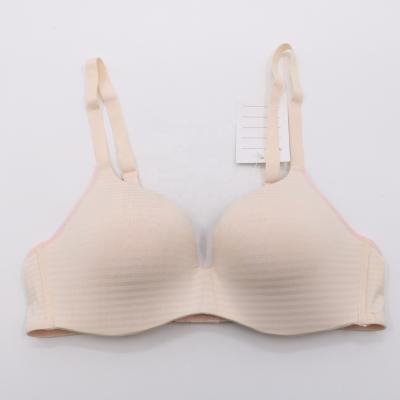 China Solid Color QUICK DRY High Quality Seamless Striped Yarn Binfen Women Underwear Free Bra for sale