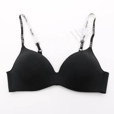 China QUICK DRY High Quality Custom Black Wire Free Thin Cup Binfen Female Underwear Bra for sale