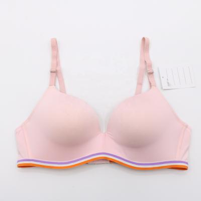 China Custom QUICK DRY High Quality Striped Wireless Thin Cup Binfen Female Underwear Bra for sale