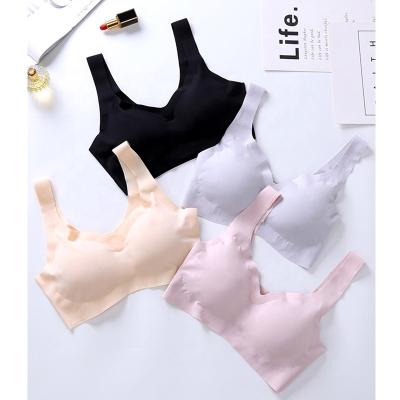 China QUICK DRY 1906 One Piece Japan Radio Sports Yoga Ice Silk Laser Cut Seamless Push Up Traceless Bra for sale