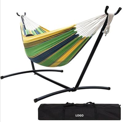 China Wholesale Lightweight Portable Hammock Double Set Outdoor Hammock Canvas Stand Travel Beach Hammock for sale