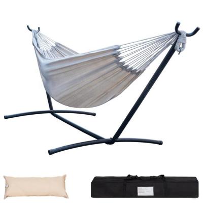 China Lightweight Outdoor Portable Hammock with Double Frame Space Saving Steel Stand Includes Portable Carrying Case for sale