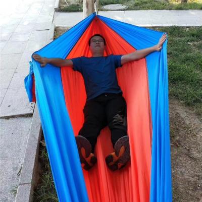 China Jiaxing Lightweight Outdoor Camping Hammock With Polyester Tree Straps, 210T Single Nylon Double Hammock for sale