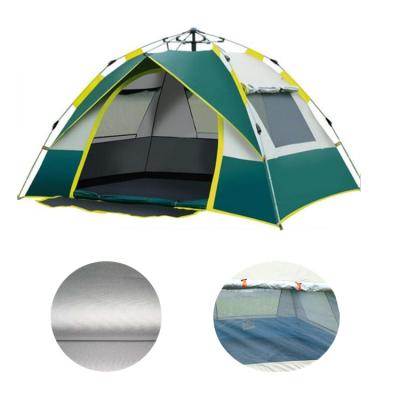 China Diagonal Tether Type 3-4 Person Full Automatic Tent Beach Camping Spring Gear Double Open Single Layer Camping Tent for sale