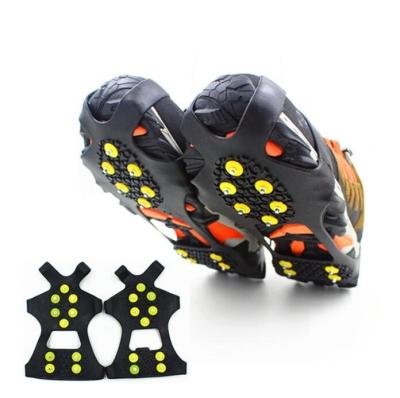 China Anti-Slip Outdoor Climbing Cleats Fishing Ice Surface 10 Teeth Silicone Plastic Cleats for sale