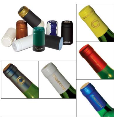 China Moisture Proof PVC Wine Bottle Caps UV Protection Plain / Printed Surface for sale