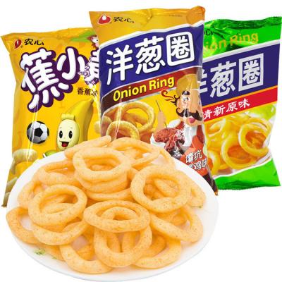 China Normal Leisure Puffed Crispy Fried Onion Rings Snacks for sale