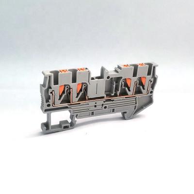 China Power KEERTE PT 2.5-QUATTRO New Product Two-In Two-Out Connection Plastic Din Rail Terminal Blocks for sale