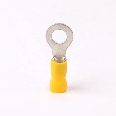 China High Quality Corrosion Resistance Yellow Insulated RVS1.25-4 Lugs Crimp Type Ring Wire Connectors Round Copper End Lugs for sale