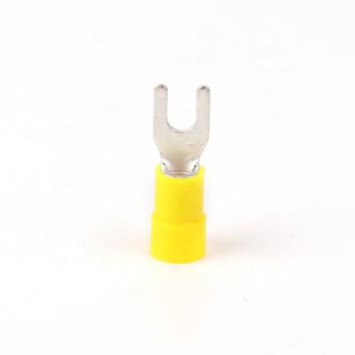 China Factory Price PA66 SV1.25-3.2 Plugging Crimp Pure Copper Connector Pre-insulated Fork End Cable Hook Crimp Terminal Type for sale