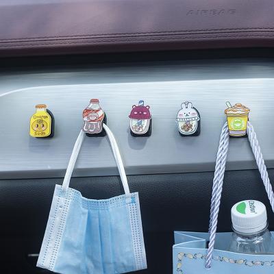 China Wholesale Car interior decoration front-line paste hook storage of handsome drink bottle cute acrylic car hook for sale