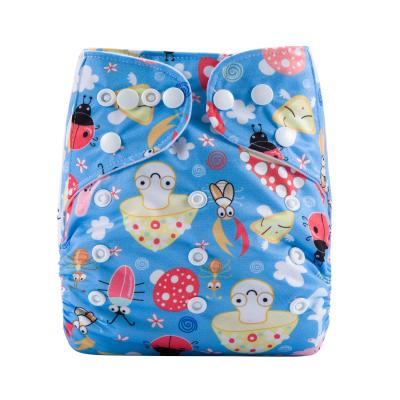 China Wholesale Adjustable Waterproof Reusable Soft Cloth Baby Diaper Printed Breathable Organic Diaper for sale