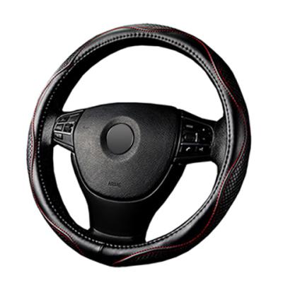 China QCI199 3D Sports Leather Anti-skid Interior Car Wheel Cover Auto Steering Wheel Sleeve Car Handle Cover for sale