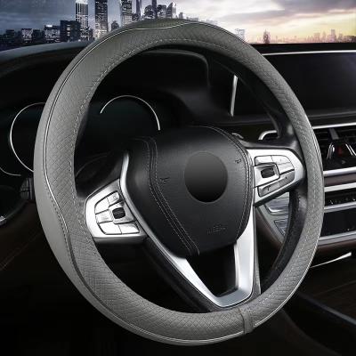 China Sports QCI203 All Season Fashion Leather Anti-skid Interior Car Wheel Cover Steering Wheel Sleeve Auto Handle Grip Cover for sale