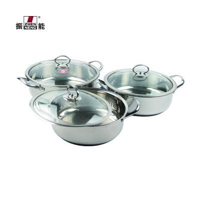 China High Quality Sustainable 30cm Stainless Steel Thick Soup Cooker Double Bottom Hot Pot Cooking Non-Stick Hot Pot Pot Sets for sale