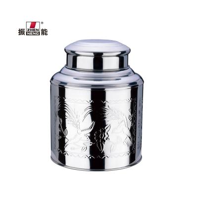 China High Quality Sustainable 1000g Stainless Steel Canister Jar Food Sealed Storage Container With Double Lid Tea Canister for sale