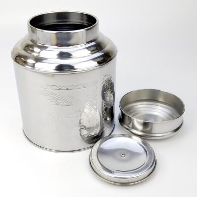 China Sustainable / Stored 300g Tea Tin Box Metal Tea Canister Double Seal Airtight Tea Canisters for sale