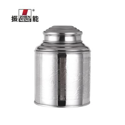 China Freshness Preservation 250g Stainless Steel Tea Tin With Round Customized Logo Wholesale for sale