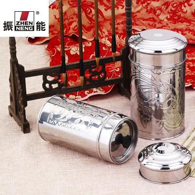 China 400g Cylinder Straight Type Folding/Stored/Eco-Friendly/Sustainable Stainless Steel Tea Cart With Classic Pattern To Family-use for sale