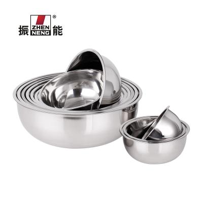 China 24CM High Quality Viable Stainless Steel Soup Bowl Fruits And Vegetables Thickened Basin Mixing Bowl Commonly Used In Family Kitchen for sale