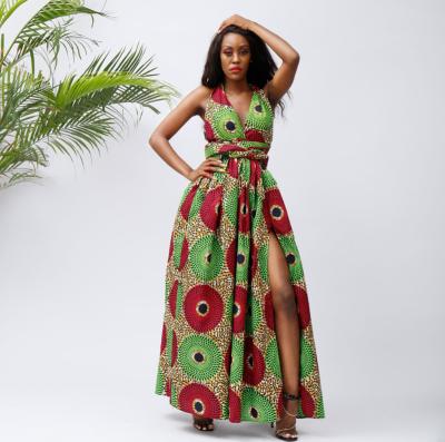 China Anti-Static African Print Women Maxi Dress Hot Selling Work Dresses Fashion Ankara Women Infinity Dress for sale