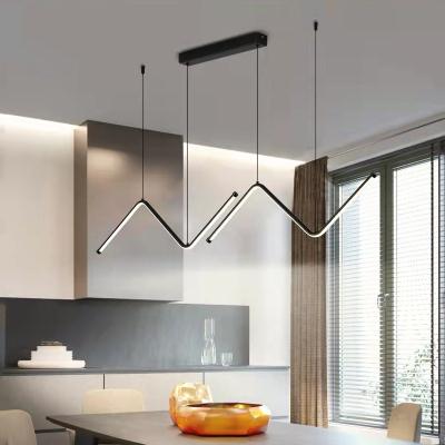 China Modern Led Linear Light Bar Dining Room Light Minimal Lamp Design Luxury Pendant Lamp for sale